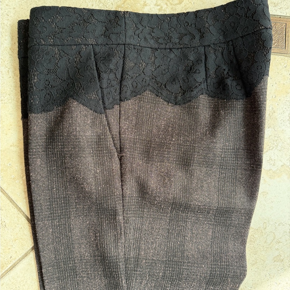 Elevenses Tweed Pants, lace edge